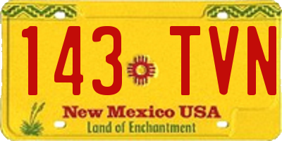 NM license plate 143TVN