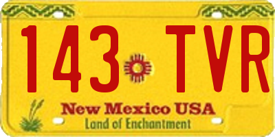 NM license plate 143TVR
