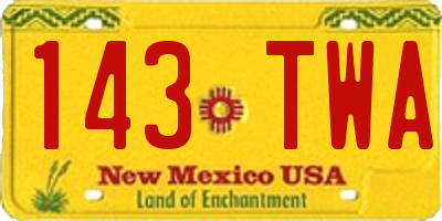 NM license plate 143TWA