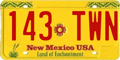 NM license plate 143TWN