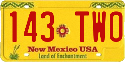 NM license plate 143TWO