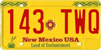 NM license plate 143TWQ