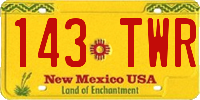 NM license plate 143TWR
