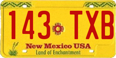 NM license plate 143TXB