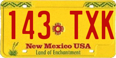NM license plate 143TXK