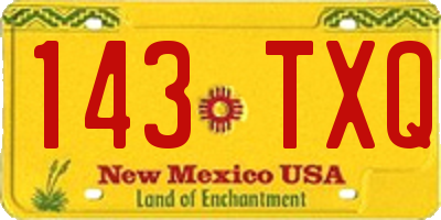 NM license plate 143TXQ