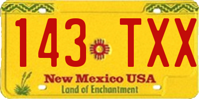 NM license plate 143TXX