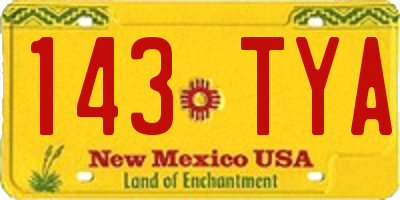 NM license plate 143TYA