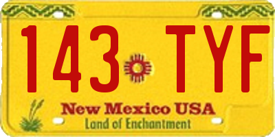 NM license plate 143TYF