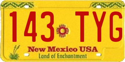 NM license plate 143TYG