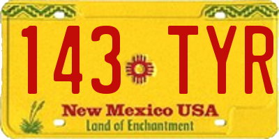 NM license plate 143TYR