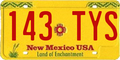 NM license plate 143TYS