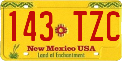 NM license plate 143TZC