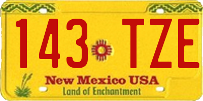 NM license plate 143TZE