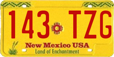 NM license plate 143TZG