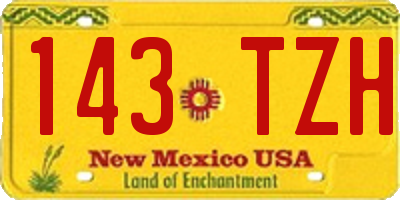 NM license plate 143TZH