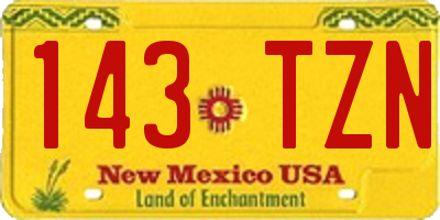 NM license plate 143TZN