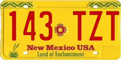 NM license plate 143TZT