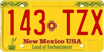 NM license plate 143TZX