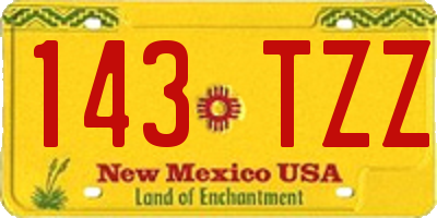 NM license plate 143TZZ