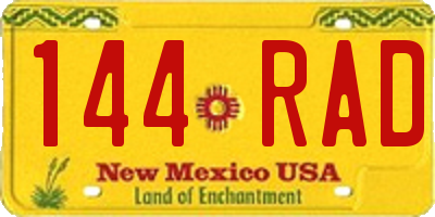 NM license plate 144RAD