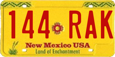 NM license plate 144RAK