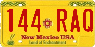 NM license plate 144RAQ