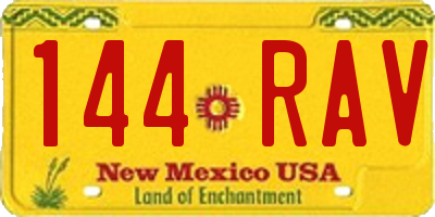 NM license plate 144RAV