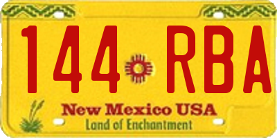NM license plate 144RBA