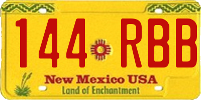 NM license plate 144RBB