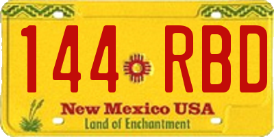 NM license plate 144RBD