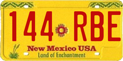NM license plate 144RBE