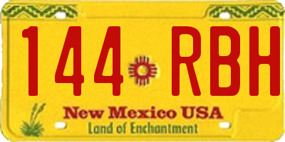 NM license plate 144RBH