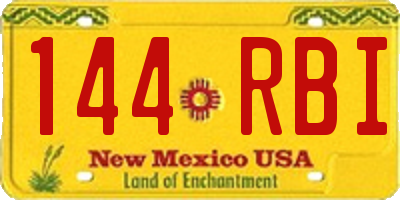 NM license plate 144RBI