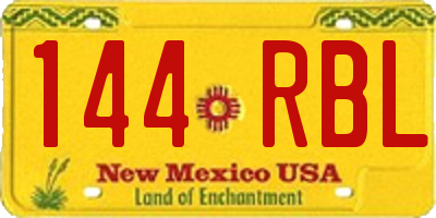 NM license plate 144RBL