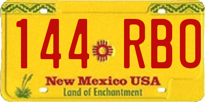 NM license plate 144RBO