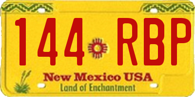 NM license plate 144RBP