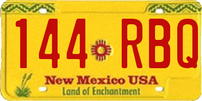 NM license plate 144RBQ