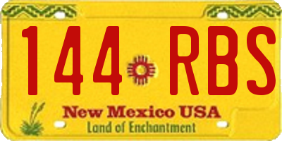 NM license plate 144RBS