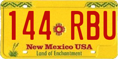 NM license plate 144RBU