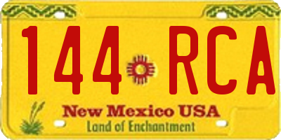 NM license plate 144RCA