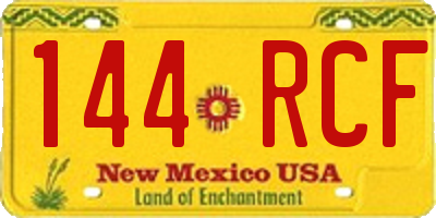 NM license plate 144RCF
