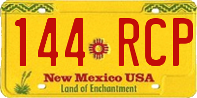 NM license plate 144RCP
