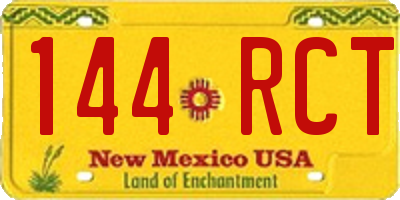 NM license plate 144RCT