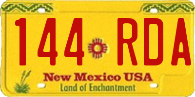 NM license plate 144RDA