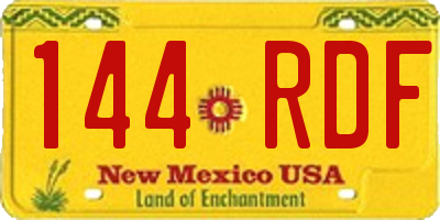 NM license plate 144RDF