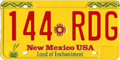 NM license plate 144RDG