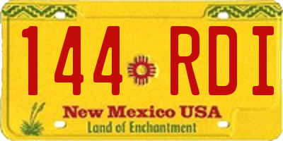 NM license plate 144RDI