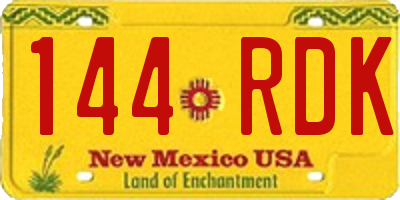 NM license plate 144RDK