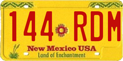 NM license plate 144RDM